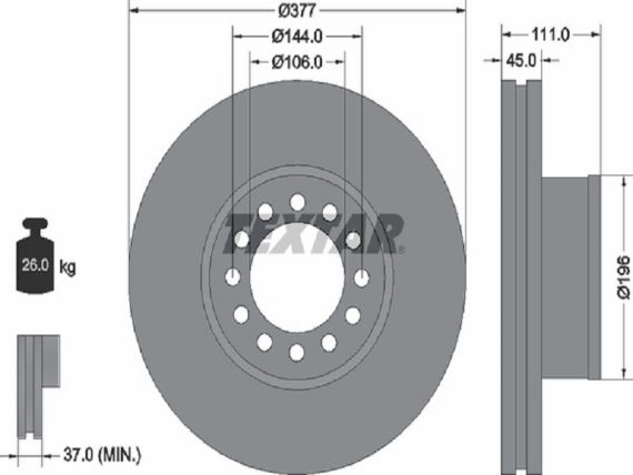 Brake disk Man 1497-93191200 OE 81508030044