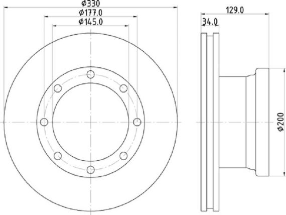 Brake disk MAN L2000 1497-CVD558 OE 81508030039