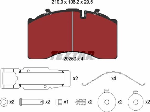 Brake pads SAF/Jost 1498-2926901 OE 0044207020
