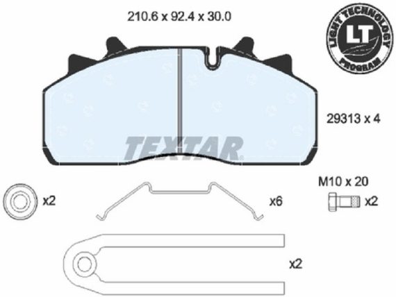 Brake pads SAF 1498-2931302 OE 03057008000