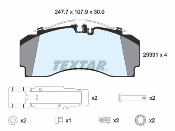 1498-2933102_002.JPG Bremžu kluču komplekts, TEXTAR KNORR SN7-HP SCANIA 2325213 1498-2933102 OE 2325213