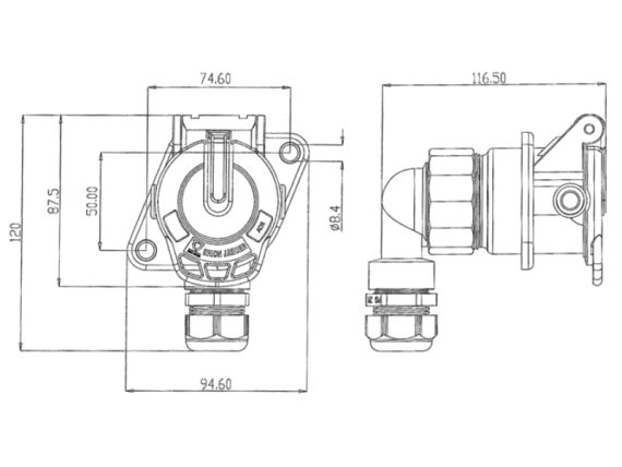 1553-141157_002.JPG ABS/EBS ligzda, plastmasas, 90° kabeļa izvads, ISO 7638-1 1553-141157 OE
