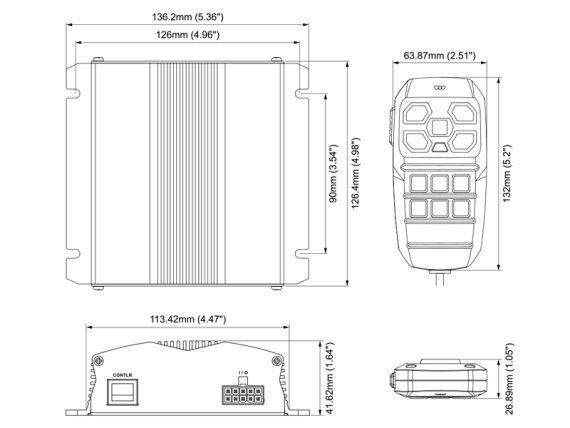 SIRENE stiprinātājs + MICRO + kontroli. S008 100W 12-24VDC 11OHM 1603-1500683 OE 