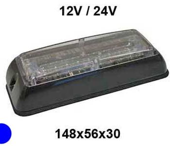 LED bākuguns (mirgojoša brīdinājuma gaisma), zils 12-24V 9-LED — 1603-300474
