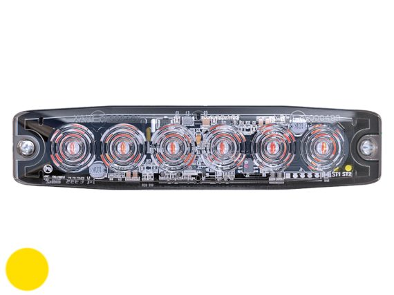 1603-300754_001.JPG Brīdinājuma gaisma LED dzeltena 12-24VDC 6 LED R65 CLASS1 1603-300754 OE