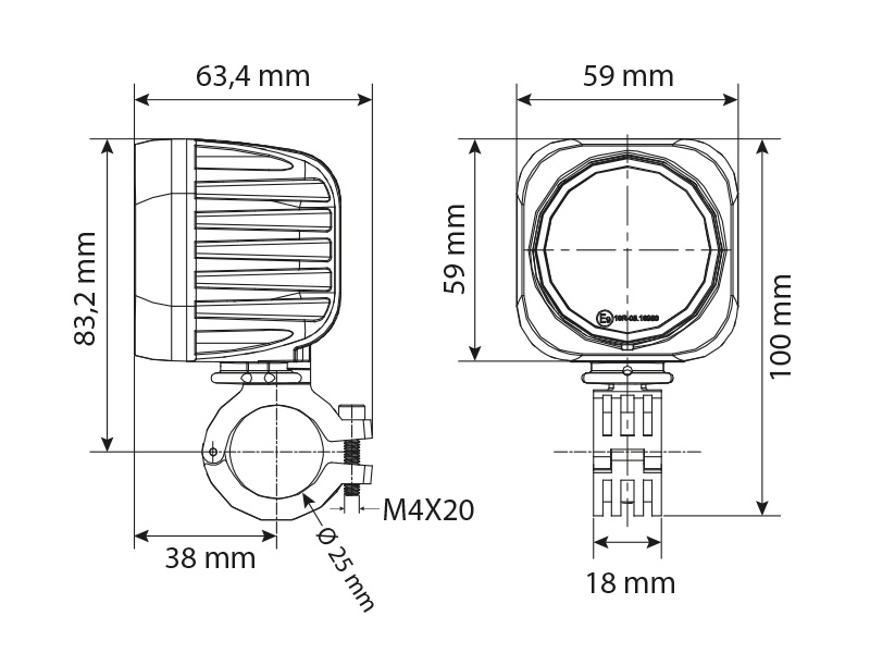 Led work light 20W 1603-300799 OE 