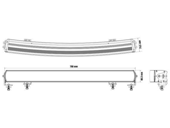 LED papildlukturis OPTIBEAM Super Captain Dual 800 Curved 1605-NS2102 OE 