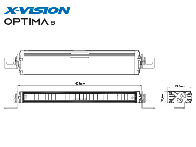 PAPILDUS LED TĀLĀS GAISMA X-VISION OPTIMA 8 LED KOMBO 10-30V 4200lm 5000K 1605-NS3739 OE 