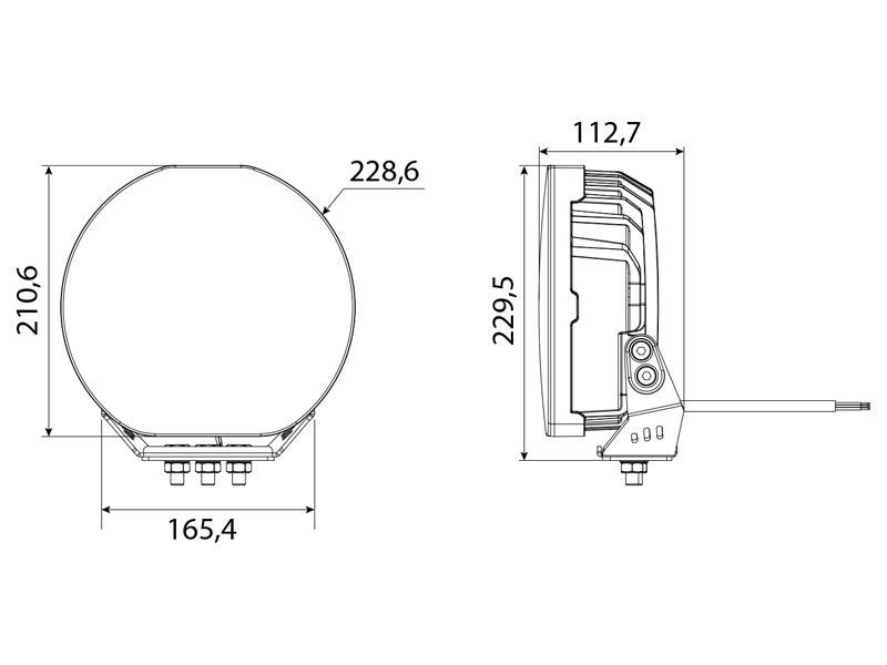 LED auxiliary light w. warning light 1605-NS3871W OE 