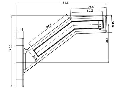 LED GABARĪTLUKTURIS  Sānu R. GUMIJA 12-24V 185MM 1606-27903 OE 