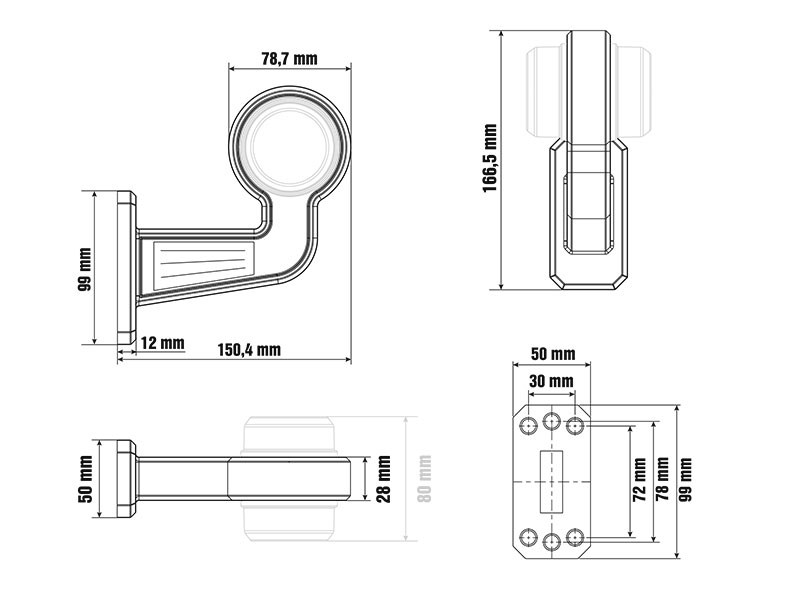 Flexible arm 90° 1608-3301 OE 