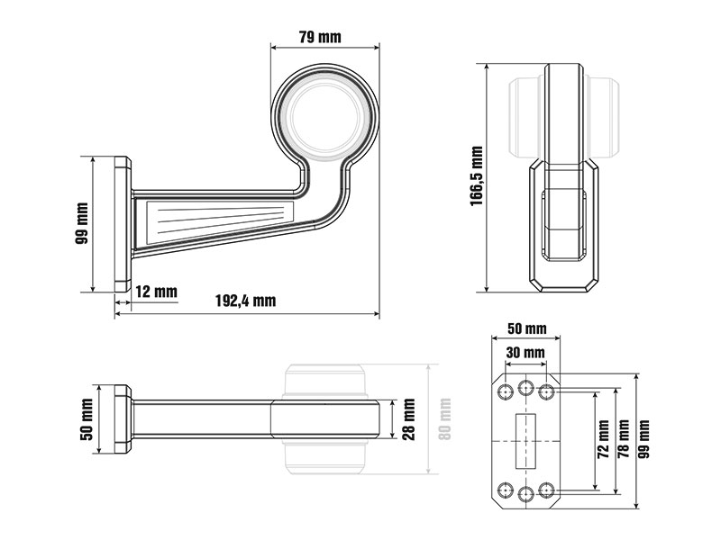 Flexible arm 90° 1608-3302 OE 