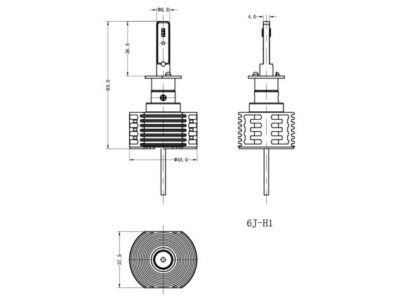 AUTO SPULDZE LED-H1 10-30V 1608-86001 OE 