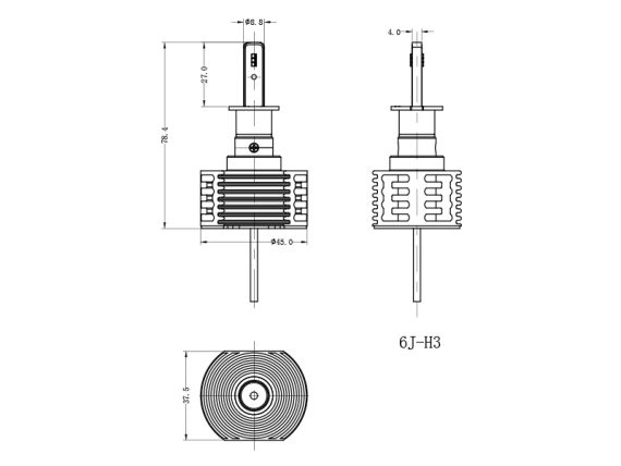 AUTO SPULDZE LED-H3 10-30V 1608-86003 OE 