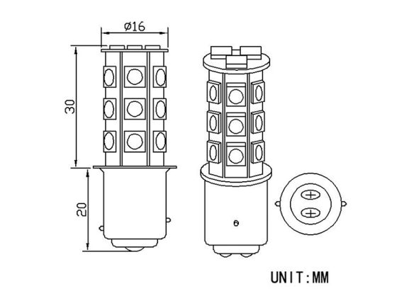 LED AUTO SPULDZE 12-24V BAY15s 6000k 2gb. 1608-87111 OE 