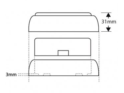 LED-TAKAVALO 12/24V 100x100x28mm (JARRU/RKKI) 1610-22103 OE 