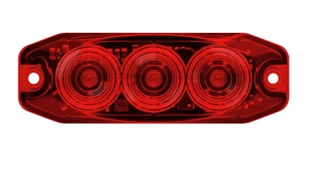 Miglas lukturis, aizmugurējais, LED Autolamps, 3 LED, 12/24V 1614-11FM
