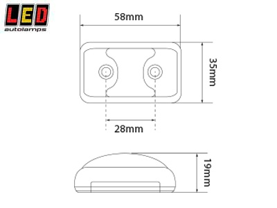 LED GABARĪTLUKTURIS  12-24V   58X35X19MM 1614-58AME OE 