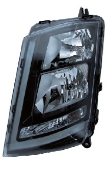 Priekšējais lukturis, elektriskā regulēšana ar motoru, melna pamatne, 1652-2061 1652-2061 OE 21608666
