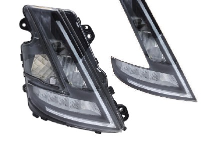 Priekšējais lukturis, elektriskā regulēšana ar motoru, melna pamatne, 1652-2065 1652-2065 OE 23752687