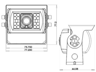 PLAKANA KAMERA ar 130 grādiem 12 / 24V 4-KLEMMA. 1705-00006 -LE 1705-00067 OE 