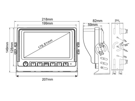 HD DVR monitor 7" 1705-00124 OE 