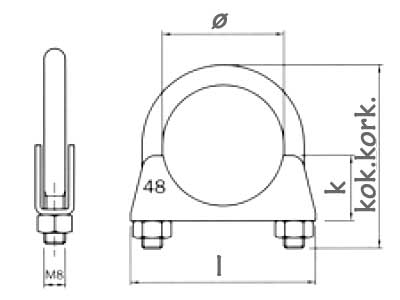 CAURULES SKAVA  SIDE M8 28mm 1712-000028 OE 