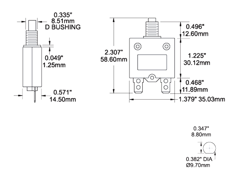 Push button circuit breaker 40A 1790-2137 OE 