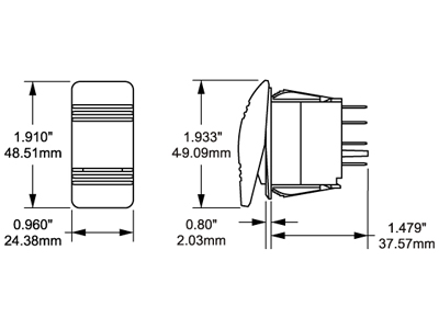 SLĒDZIS AR LED ON-OFF-ON MĒLNS 1790-8283 OE 