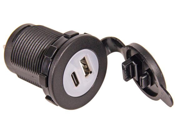 1800-031928_001.JPG USB kontaktligzda 12/24V, USB-A QC3.0 + USB-C, 1800-031928 1800-031928 OE