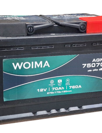 Akumulators AGM Woima 70Ah 760A EN 278x175x190 mm - 1806-75070W