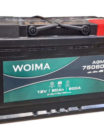 Akumulators AGM Woima 80Ah 800A EN 315x175x190 mm - 1806-75080W
