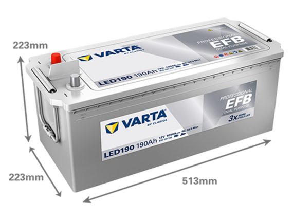 1820-LED190_002.JPG Battery DP EFB 190Ah 1820-LED190 OE