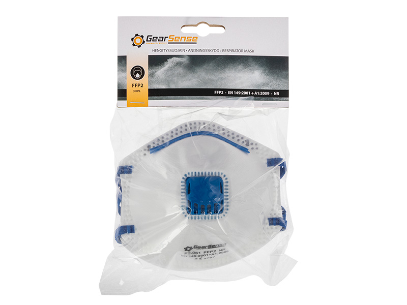 Putekļu/aerosola respirators FFP2 ar vārstu, 3 gab. 3-92055 OE 