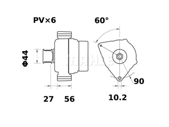 Alternator 3200-4180MAHLE OE 