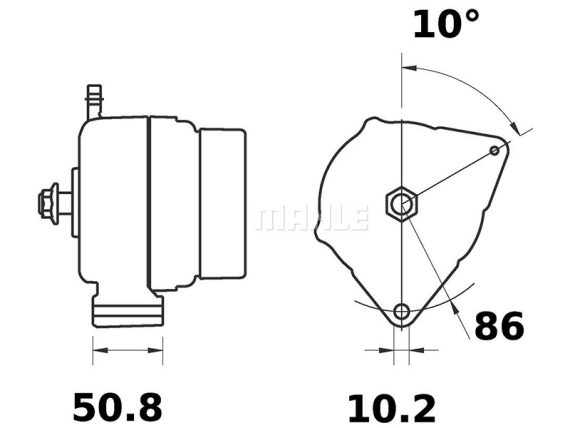 3200-60611MAHLE_002.JPG ĢENERATORS MAHLE IA1167 12V 90A STEYR MARINE 3200-60611MAHLE OE 2179253/0