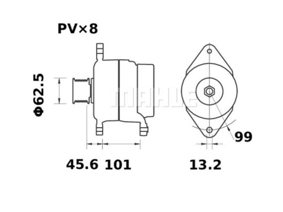 LATURI 24V 120A JOHN DEERE ERISTETTY 3200-60779MAHLE OE 