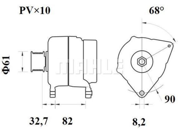 Alternator 3200-61015MAHLE OE 47580532