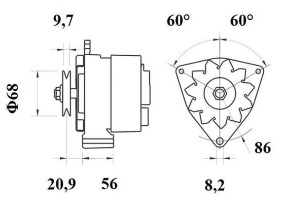 3200-61208MAHLE_002.JPG Alternator 3200-61208MAHLE OE 6205473