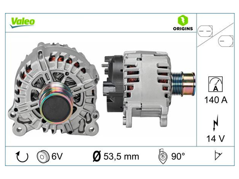 Atjaunots Ģenerators VAG 1,0-1,4 TSI 140A 04C903023K 3200-6260447EXC OE 04C903023K
