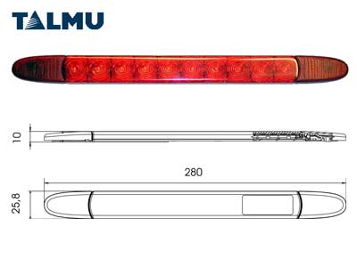 LISÄJARRUVALO PUN MD24 TARRA/RUUVIKIINNITYS 343106-217 OE 