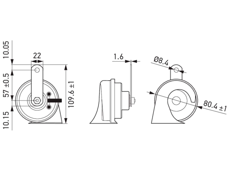 Signal horn 3FH012010081 OE 2L3Z-13832-AA