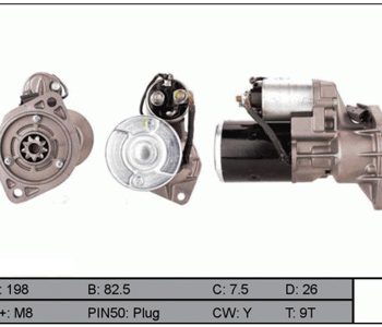 Atjaunots Starteris Nissan Pick-Up 9 zobi 23300-18C55 - 5200-65049EXC