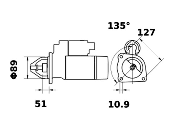 STARTERIS  MS 170 12V 3,2Kw 5200-65460MAHLE OE 3575730