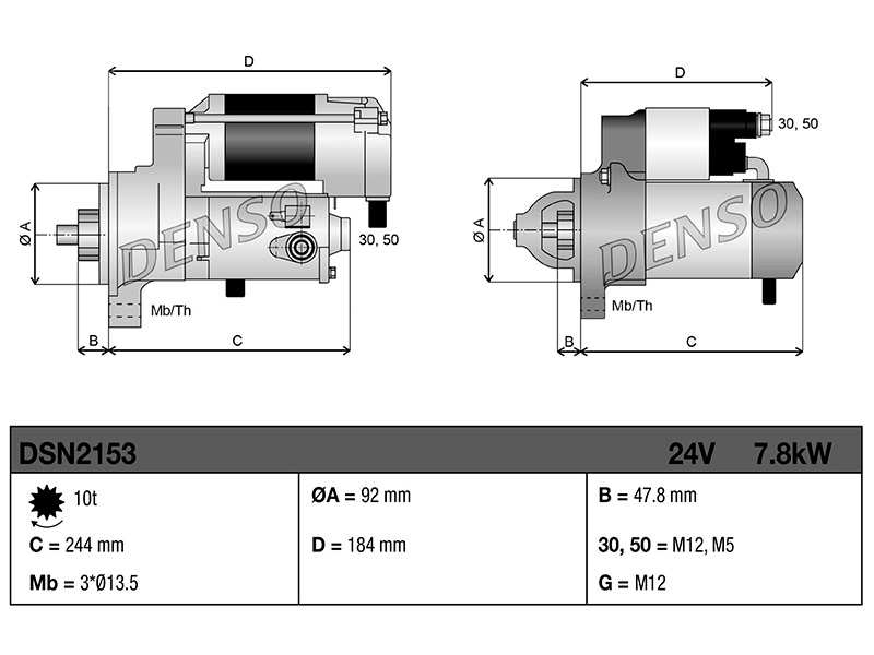 Starter 5200-65976DENSO OE 4995643