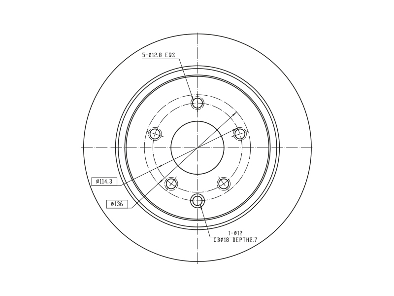 Brake disc, rear 69-1006 OE 432000016R