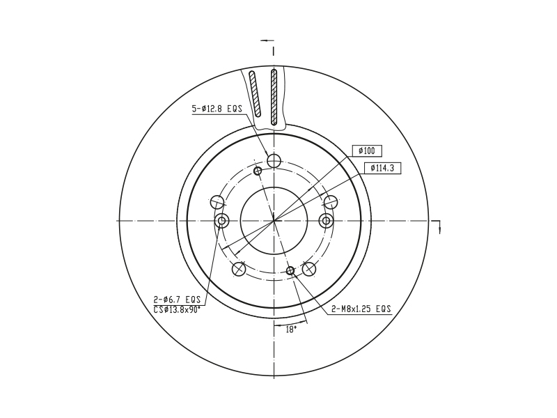 Brake disc 69-1019 OE 45251-SWW-G01