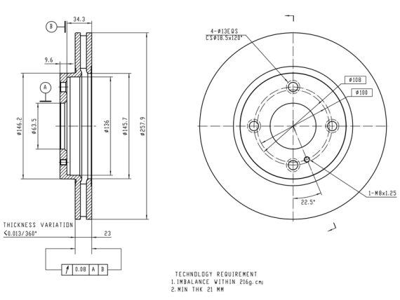 Brake disc 69-1020 OE 