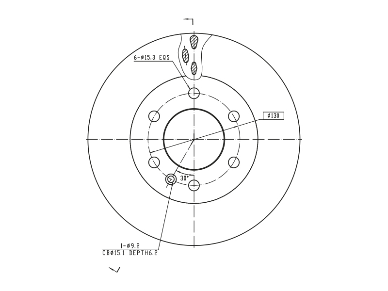 Brake disc 69-1039 OE 2E0615301