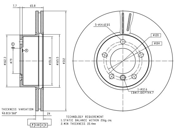 69-1052_001.JPG Brake disc 69-1052 OE 34116774875